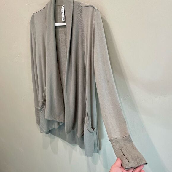 Athleta Sage Green Gray Open Front Cardigan - Size: XXS - Picture 7 of 15